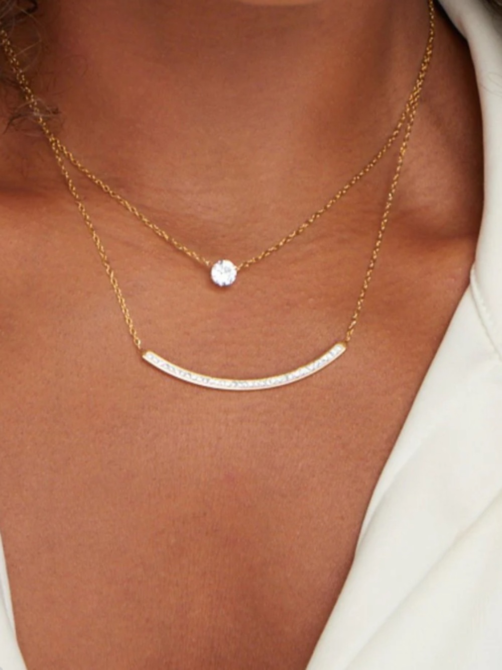 Beautiful earth, double chain necklace